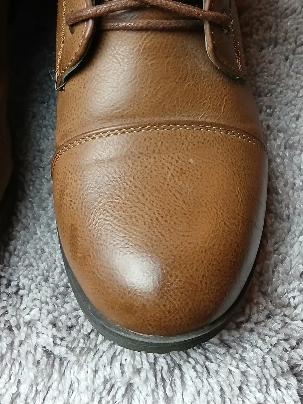 Jessica Cline Brown Cap Toe Knit Cuff Lace Up Boots 8.5